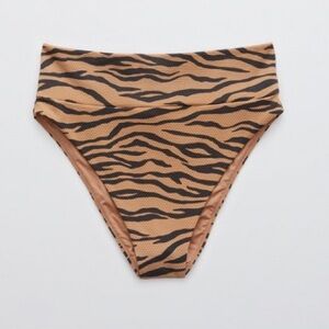 American Eagle Aerie animal print pique high cut cheeky bathing suit bottom